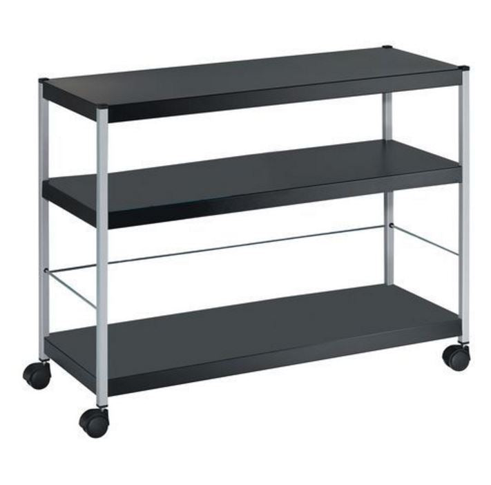 Fast Paper Mobile Trolley Extra Large 3 Shelves Black/Silver - FDP3XL01 DD