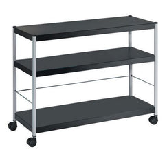 Fast Paper Mobile Trolley Extra Large 3 Shelves Black/Silver - FDP3XL01 DD