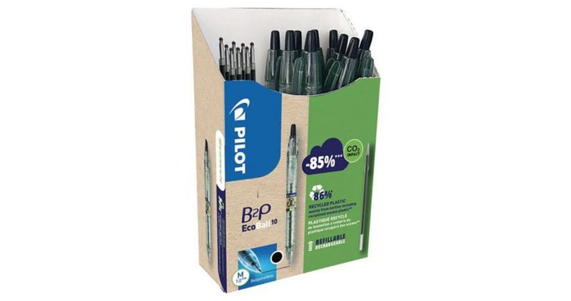 Pilot Ecoball Retractable Ballpoint Medium 1.0mm Black Greenpack (Pack 10 + 10 Refills) 3131910586562
