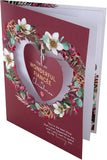 Hallmark Boxed Christmas Card for Fiancée – Traditional Heart & Wreath Design