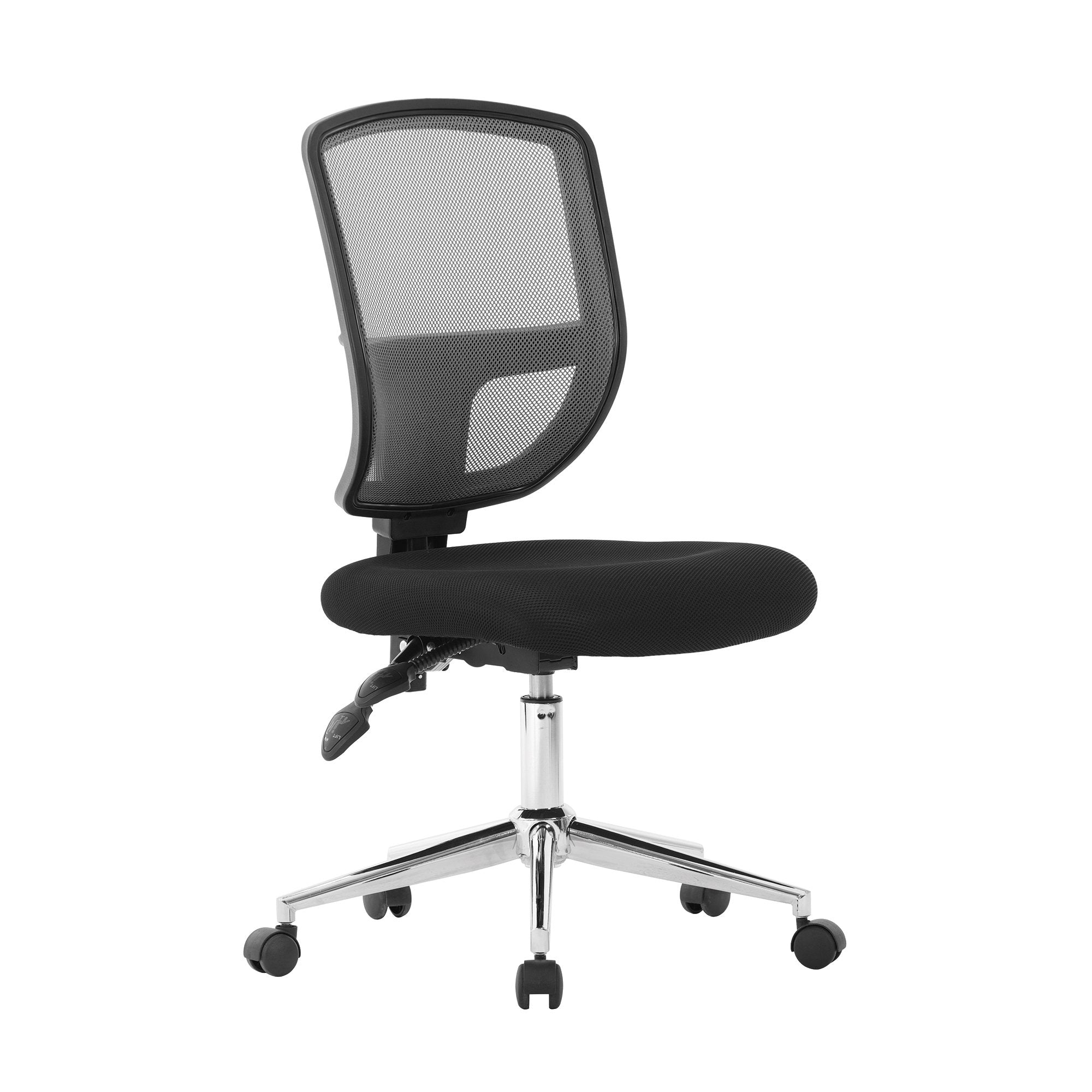 Nautilus Designs Nexus Designer Medium Back Two Tone Mesh Operator Office Chair With Sculptured Lumbar & Spine Support No Arms Black - BCM/K512/BK DD