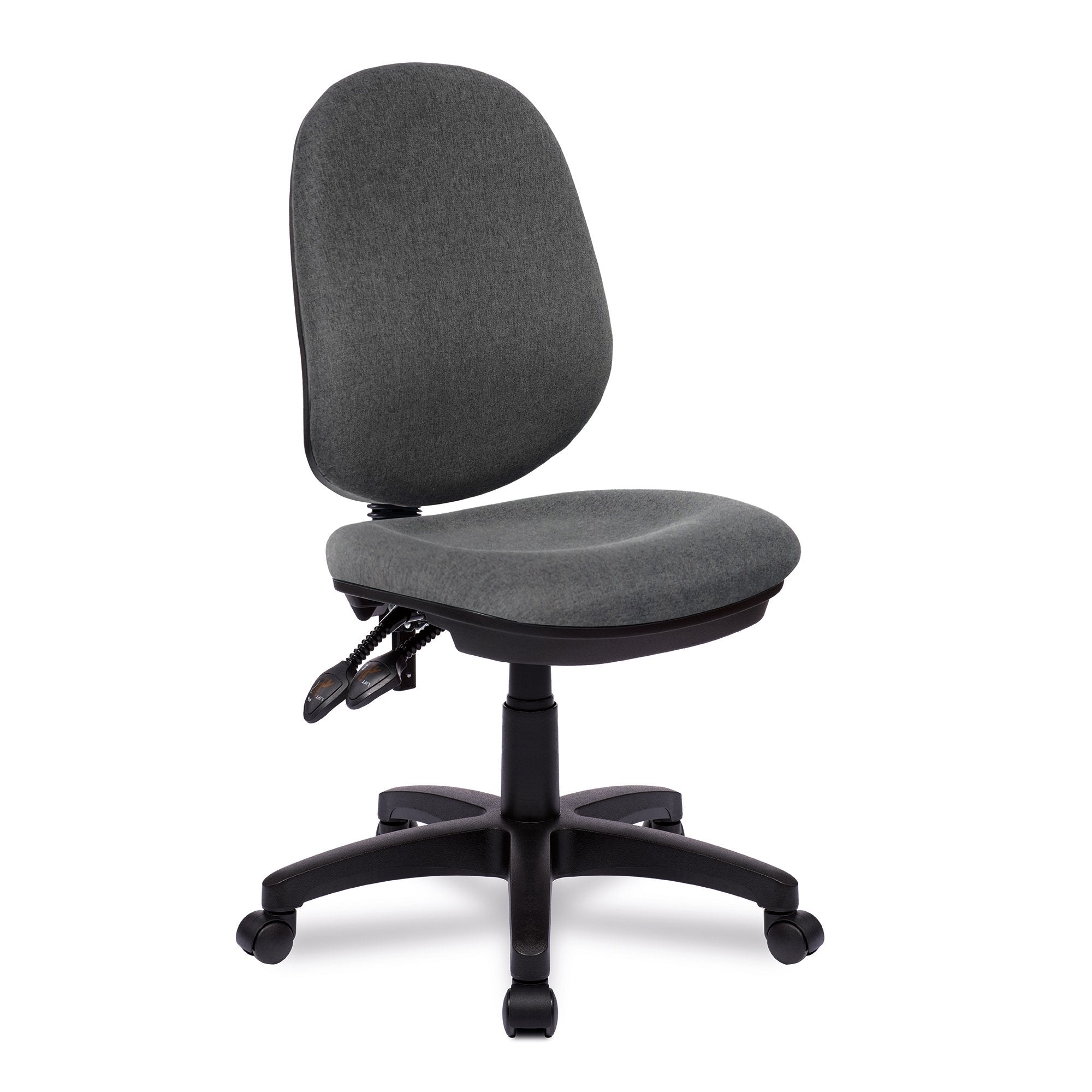 Nautilus Designs Java 200 Medium Back Twin Lever Fabric Operator Office Chair Without Arms Grey - BCF/P505/GY DD
