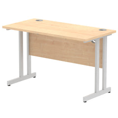 Impulse 1200 x 600mm Straight Desk Maple Top Silver Cantilever Leg MI002422 DD