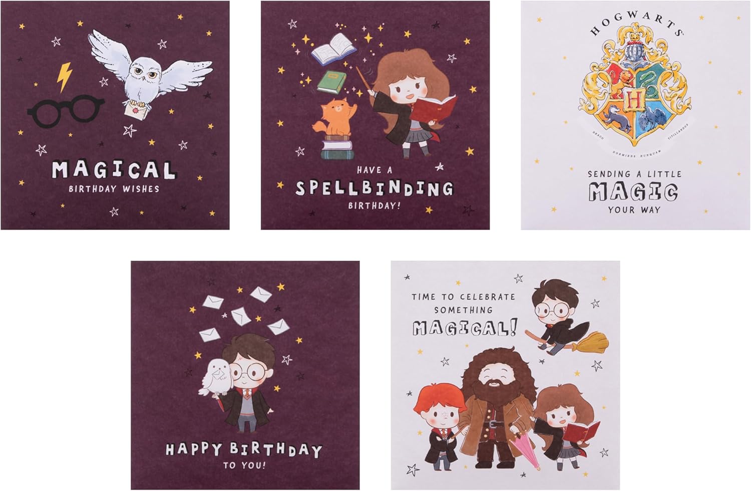 Harry Potter Birthday Card 5 Designs Multi Pack