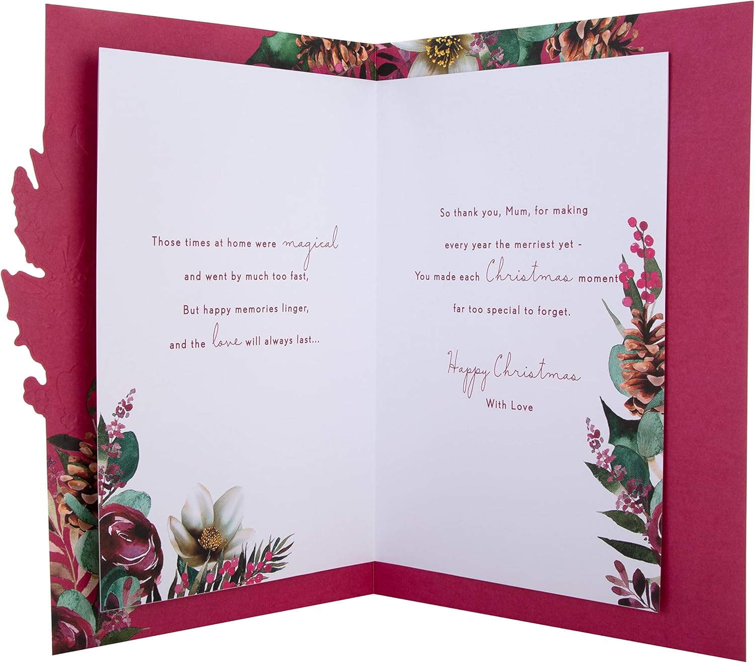 Boxed Christmas Card for Mum – Traditional Wreath and Verse Festive Design
