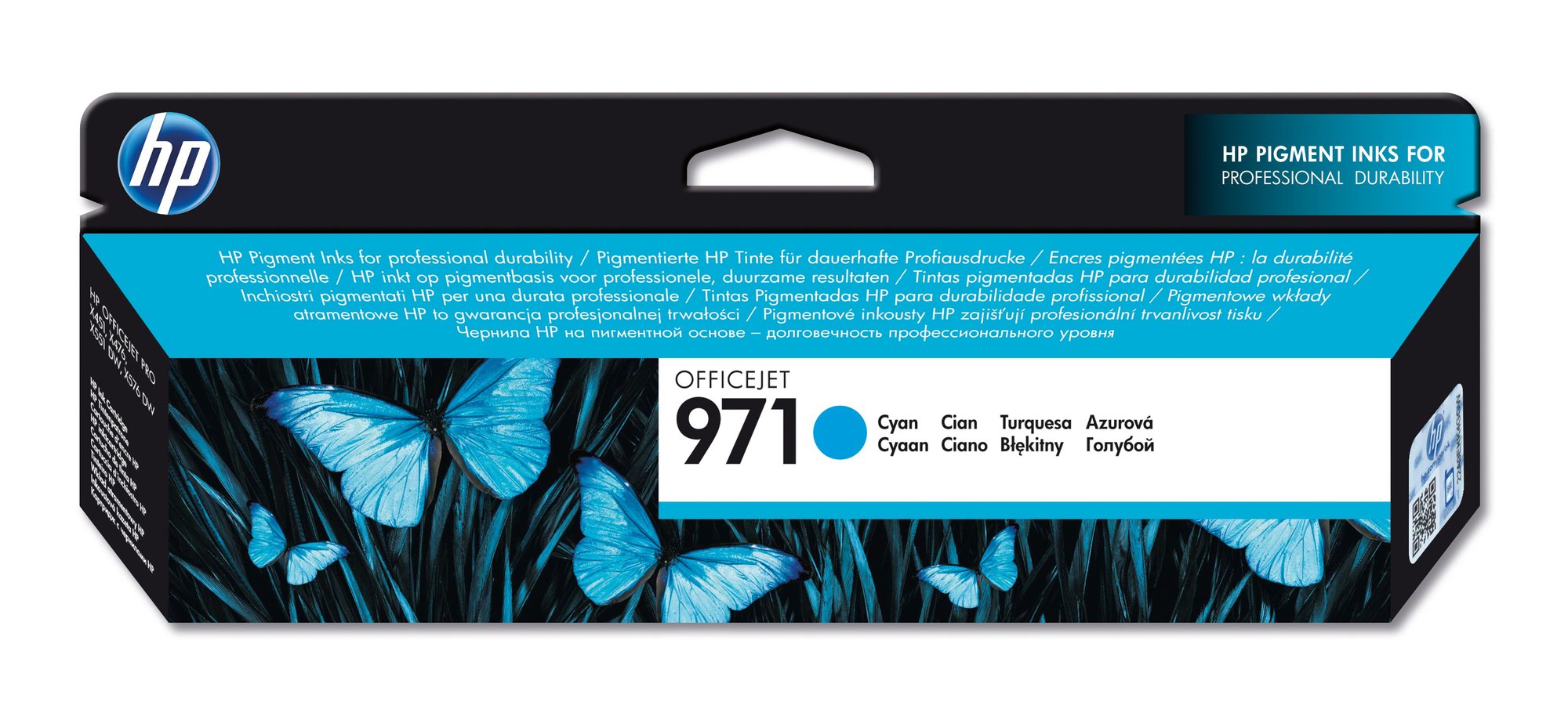 HP 971 Cyan Standard Capacity Ink Cartridge 25ml for HP OfficeJet Pro X451/X476/X551/X576 - CN622AE