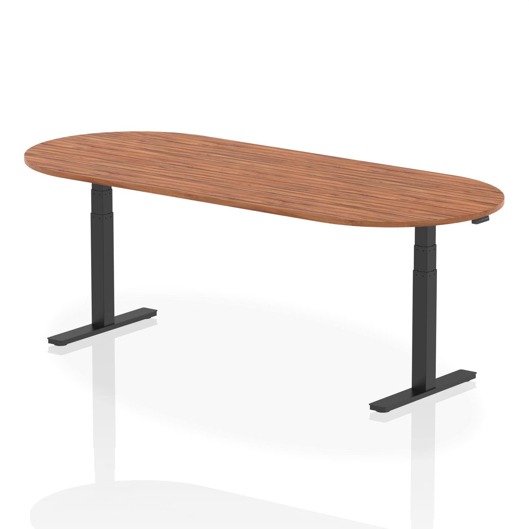 Dynamic Impulse W2400 x D1000 x H660-1310mm Height Adjustable Boardroom Table Walnut Finish Black Frame - I005200 DD