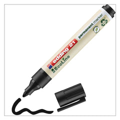 edding 21 EcoLine Permanent Marker Bullet Tip 1.5-3mm Line Black (Pack 10) - 4-21001