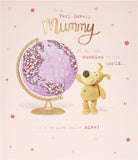 Boofle Birthday Card For Mummy With Envelope - Sweet Design And Big World Globe