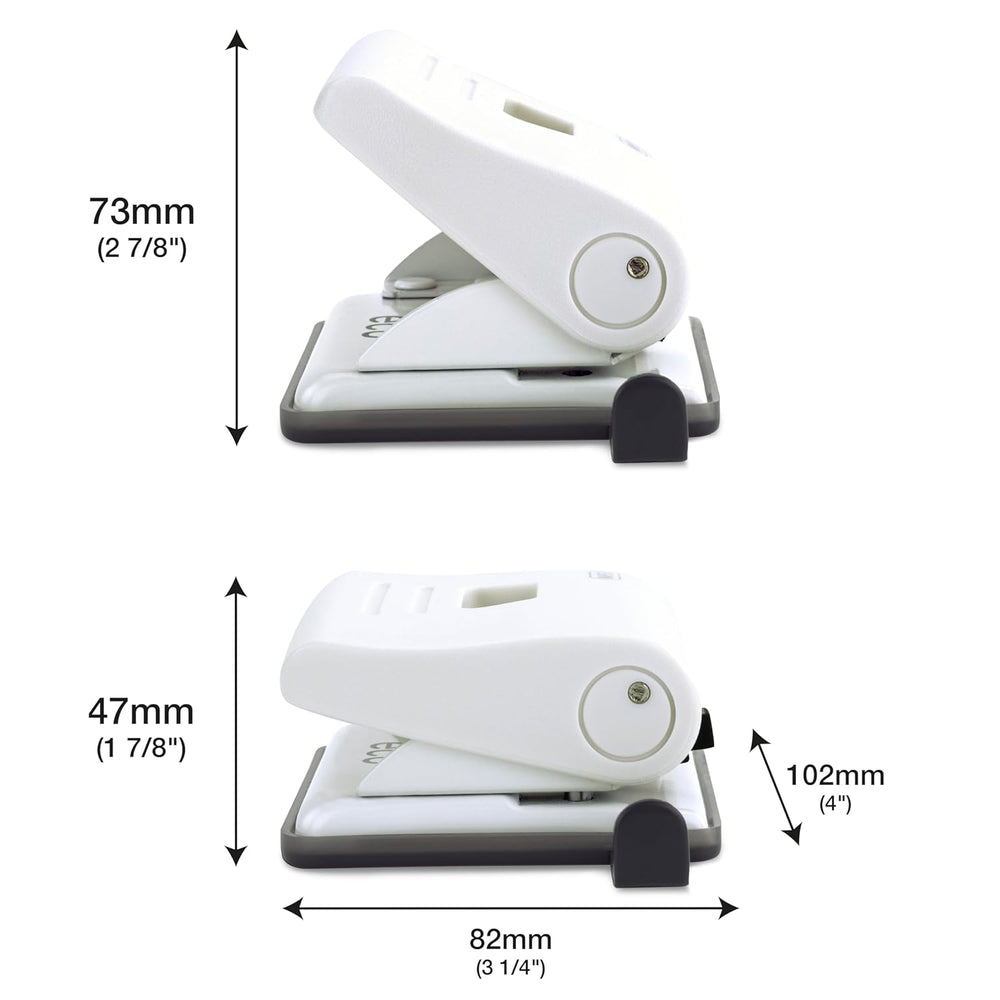 Rapesco ECO Medium 2-Hole Punch, 22 Sheets - Soft White