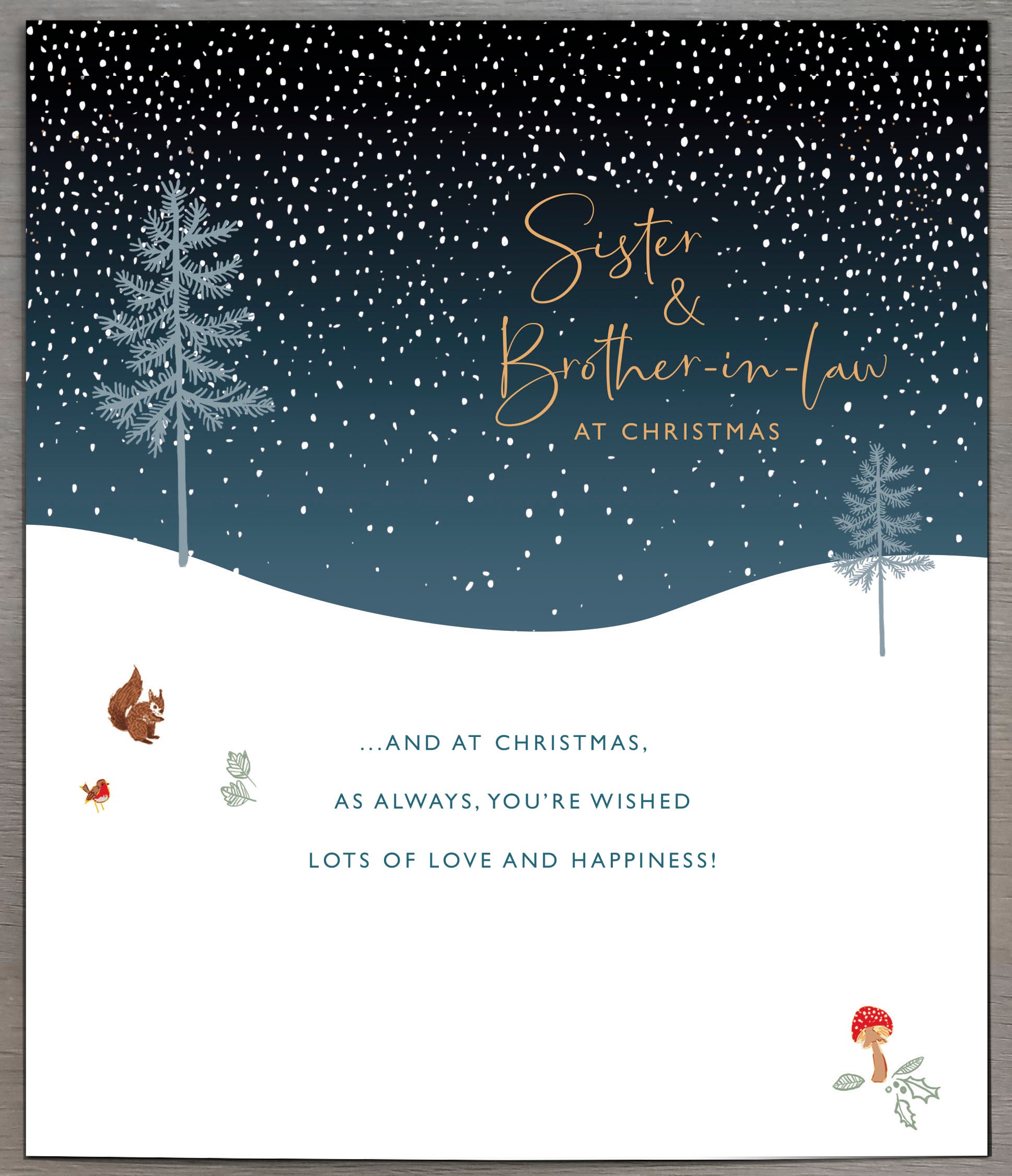 Deer Christmas ascene-Sister & Brother In Law Christmas Card