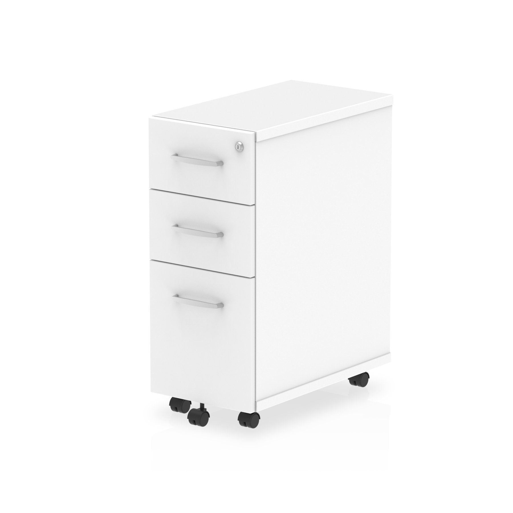 Impulse 3 Drawer Narrow Under Desk Pedestal White I001655 DD
