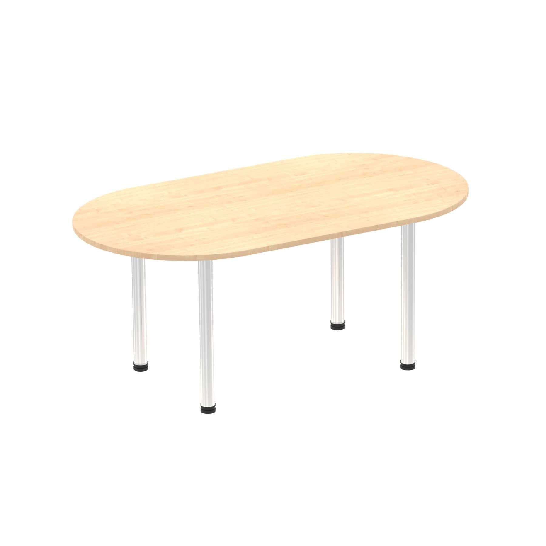 Dynamic Impulse W1800 x D1000 x H740mm Boardroom Table Post Leg Maple Finish Brushed Aluminium Frame - I003732 DD