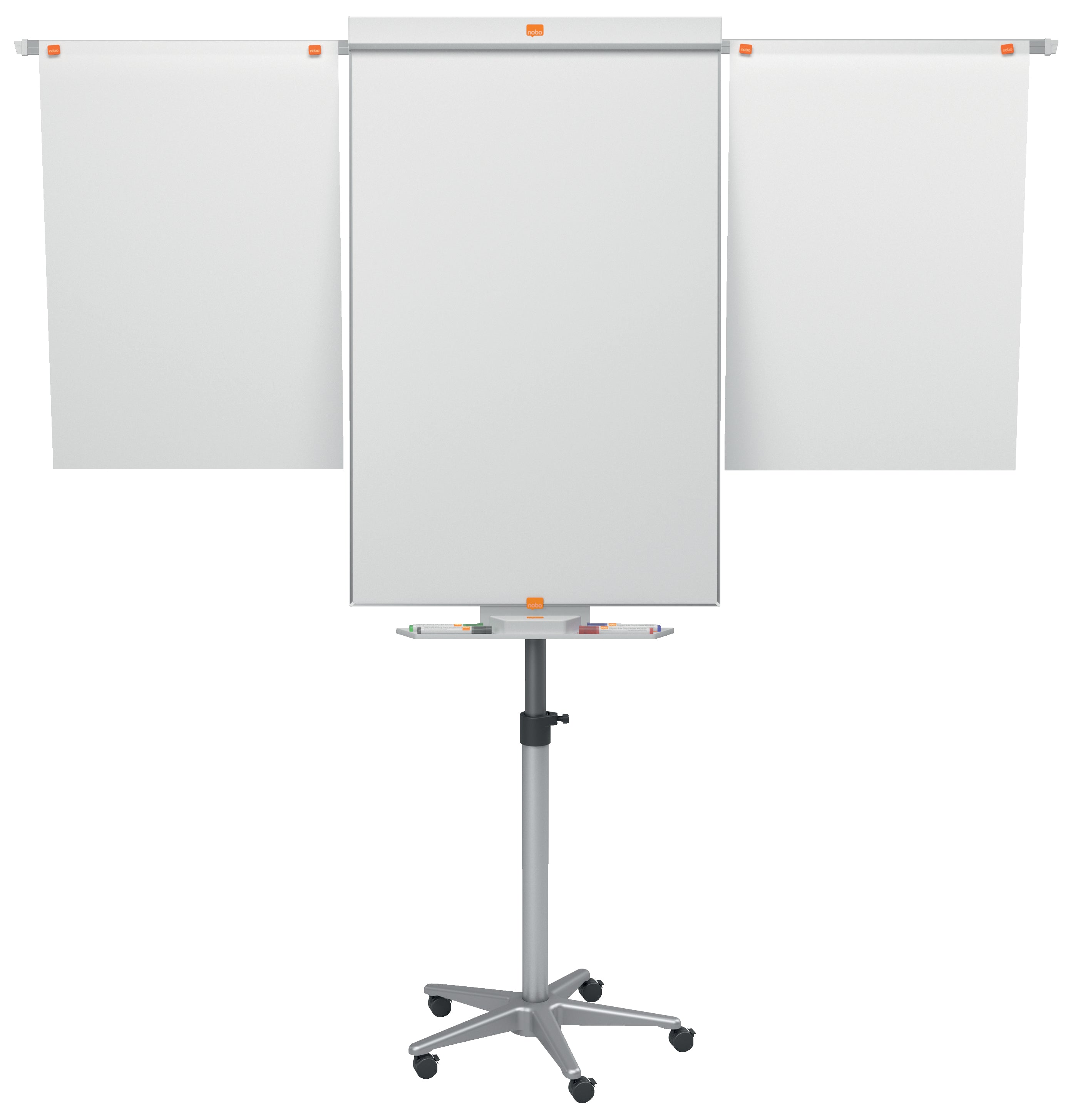 Nobo Classic Nano Clean Mobile Flipchart Easel Magnetic with Extension Arms Magnetic 700x745mm Silver 1901920 DD