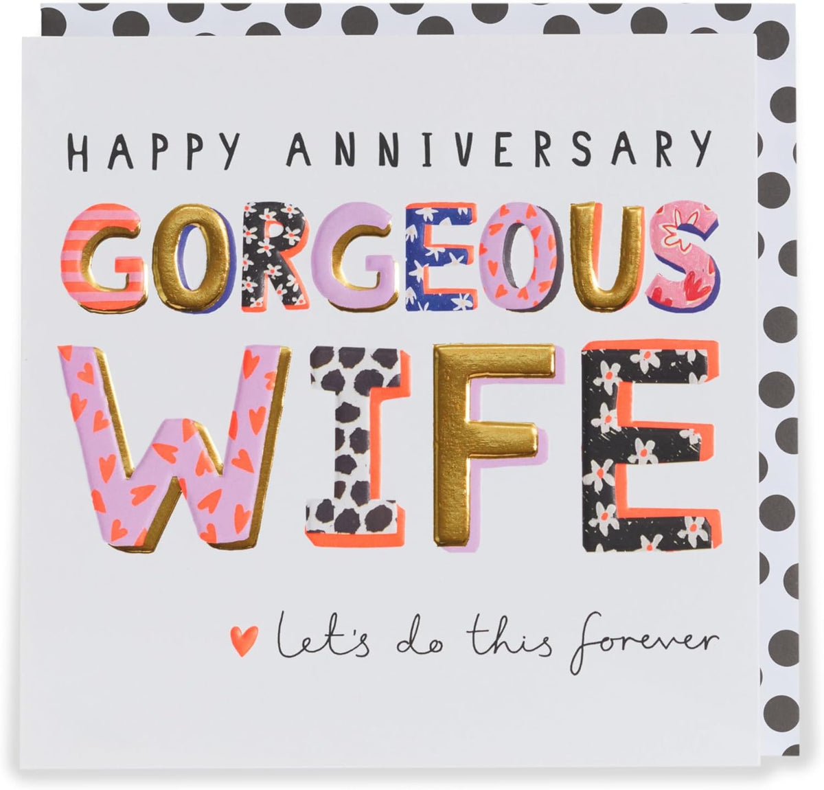 UK Greetings Kindred Gorgeous Wife anniversary card featuring floral design and heartfelt message for special occasions.