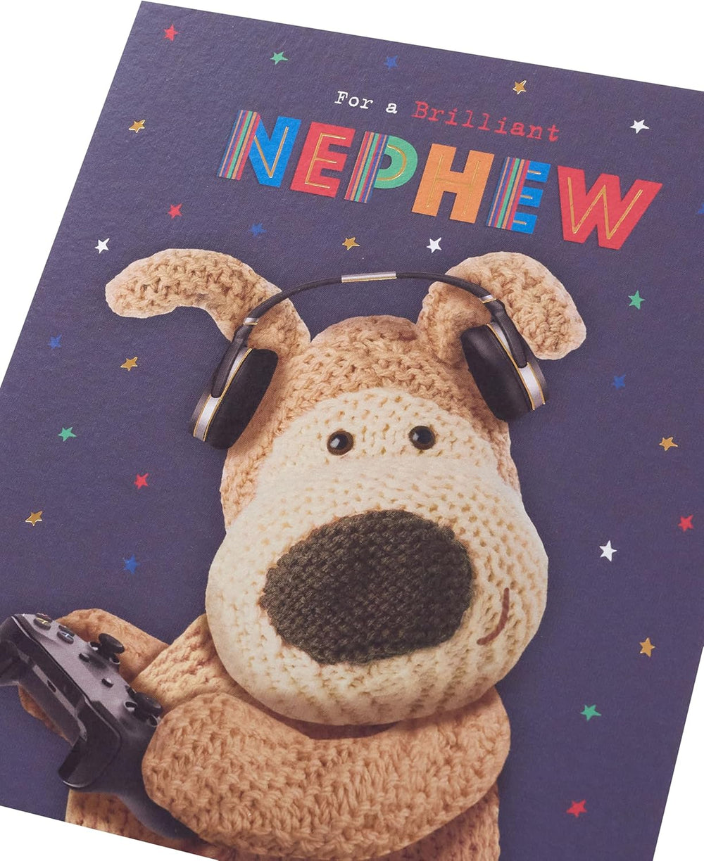 Boofle birthday card for nephew by UK Greetings, featuring a cute design with envelope, 165 x 190 mm, suitable for boys and men.