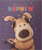 Boofle birthday card for nephew from UK Greetings, cute design with envelope, suitable for boys, men, and celebrating his special day.