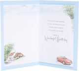 UK Greetings birthday card for Dad featuring sports car and pub design from the Thinking of You range.