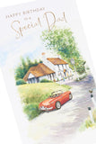 UK Greetings birthday card for Dad featuring sports car and pub design from the Thinking of You range, suitable for celebrating birthdays.