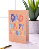 UK Greetings birthday card for dad, stylish and thoughtful greeting card with a festive design for his special day.