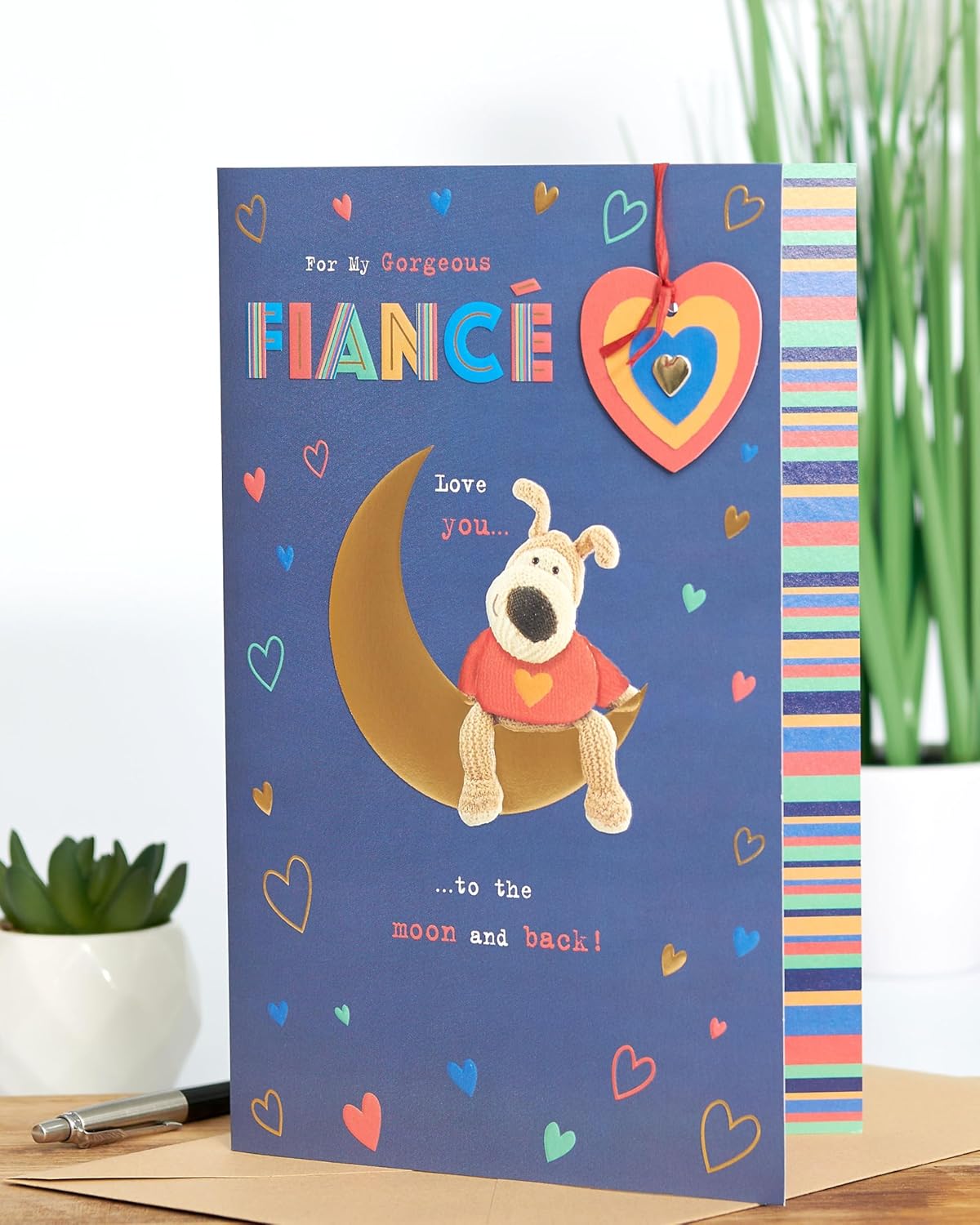 UK Greetings romantic birthday card for fiancé, featuring heartfelt message and romantic design for him.