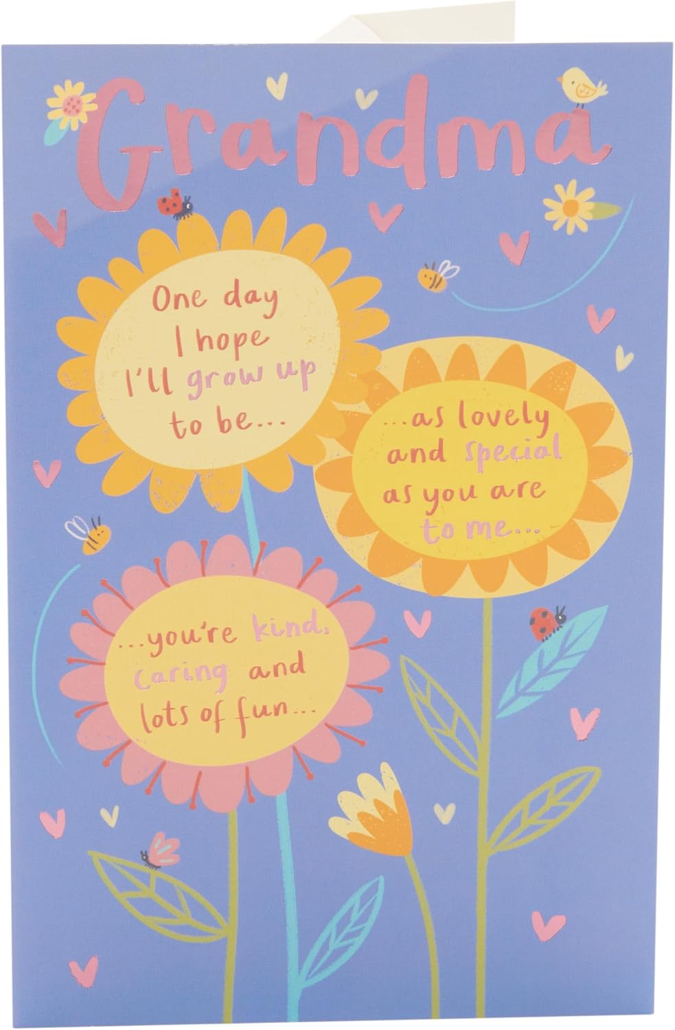 UK Greetings birthday card for grandma featuring a poem design, showcasing a colorful and heartfelt greeting card image.