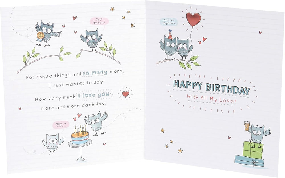 Elegant UK Greetings birthday card for husband featuring heartfelt design, perfect for celebrating his special day.