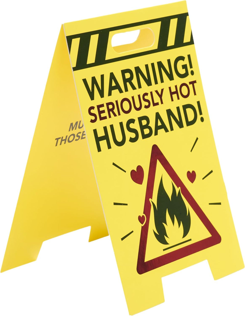 UK Greetings birthday card for husband with a hot 3D sign design, featuring colorful and festive birthday imagery.