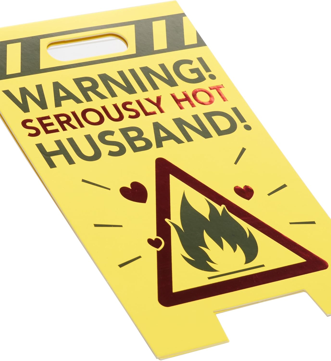 UK Greetings birthday card for husband featuring a vibrant 3D "Hot" sign design, colorful and festive for celebrating special occasions.