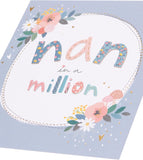 UK Greetings birthday card for Nan with heartfelt message, featuring love and warm wishes on the front.