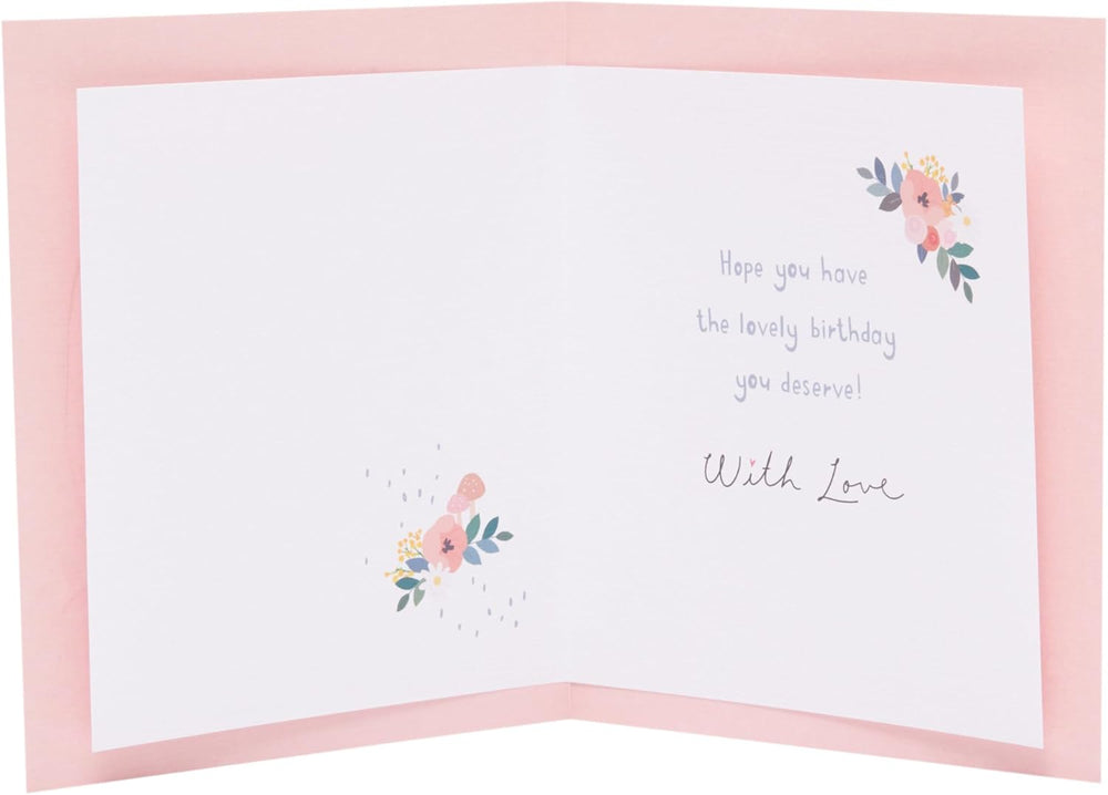 UK Greetings birthday card for Nan with heartfelt love and warm wishes, featuring a colorful and cheerful design.