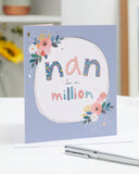 UK Greetings birthday card for Nan featuring heartfelt love and warm wishes with a decorative design and cheerful message.