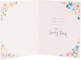Bright floral birthday card for niece from UK Greetings, featuring colorful floral patterns and cheerful design.