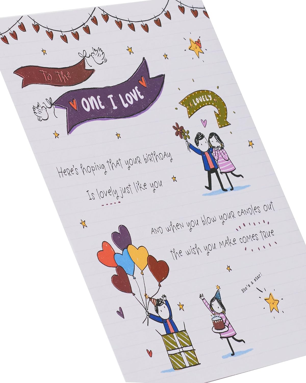 UK Greetings birthday card for the one I love, featuring romantic design and heartfelt message for her.