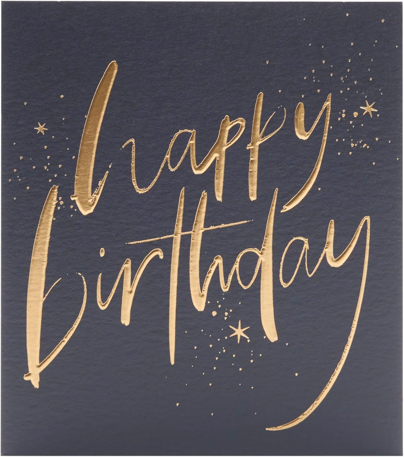 UK Greetings black and gold birthday card featuring elegant design and festive message for special occasions.