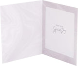UK Greetings black and gold birthday card with elegant design, featuring festive accents and a stylish appearance.