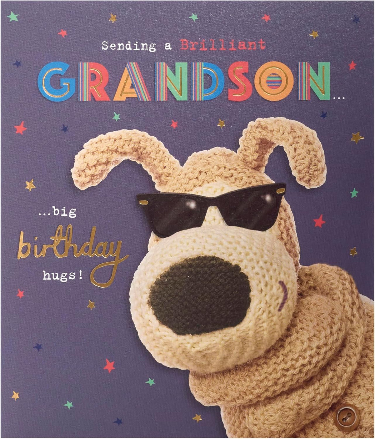 UK Greetings Boofle birthday card for grandson featuring a cute design and colorful illustration.
