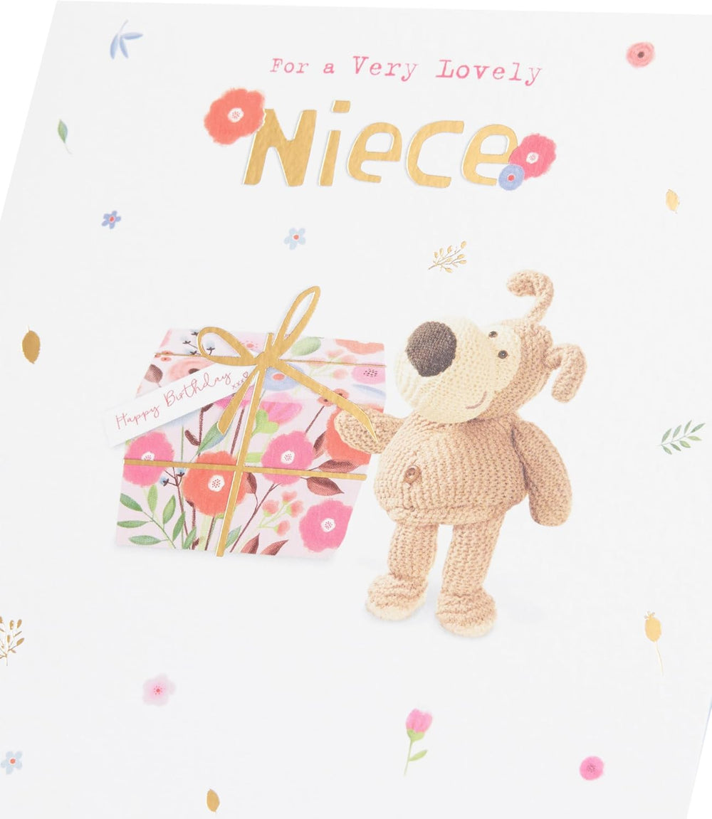 UK Greetings Boofle birthday card for niece featuring a cute, colorful design with cheerful illustrations and playful text.