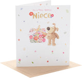 UK Greetings Boofle birthday card for niece featuring a cute and colorful design with a cheerful illustration of Boofle.