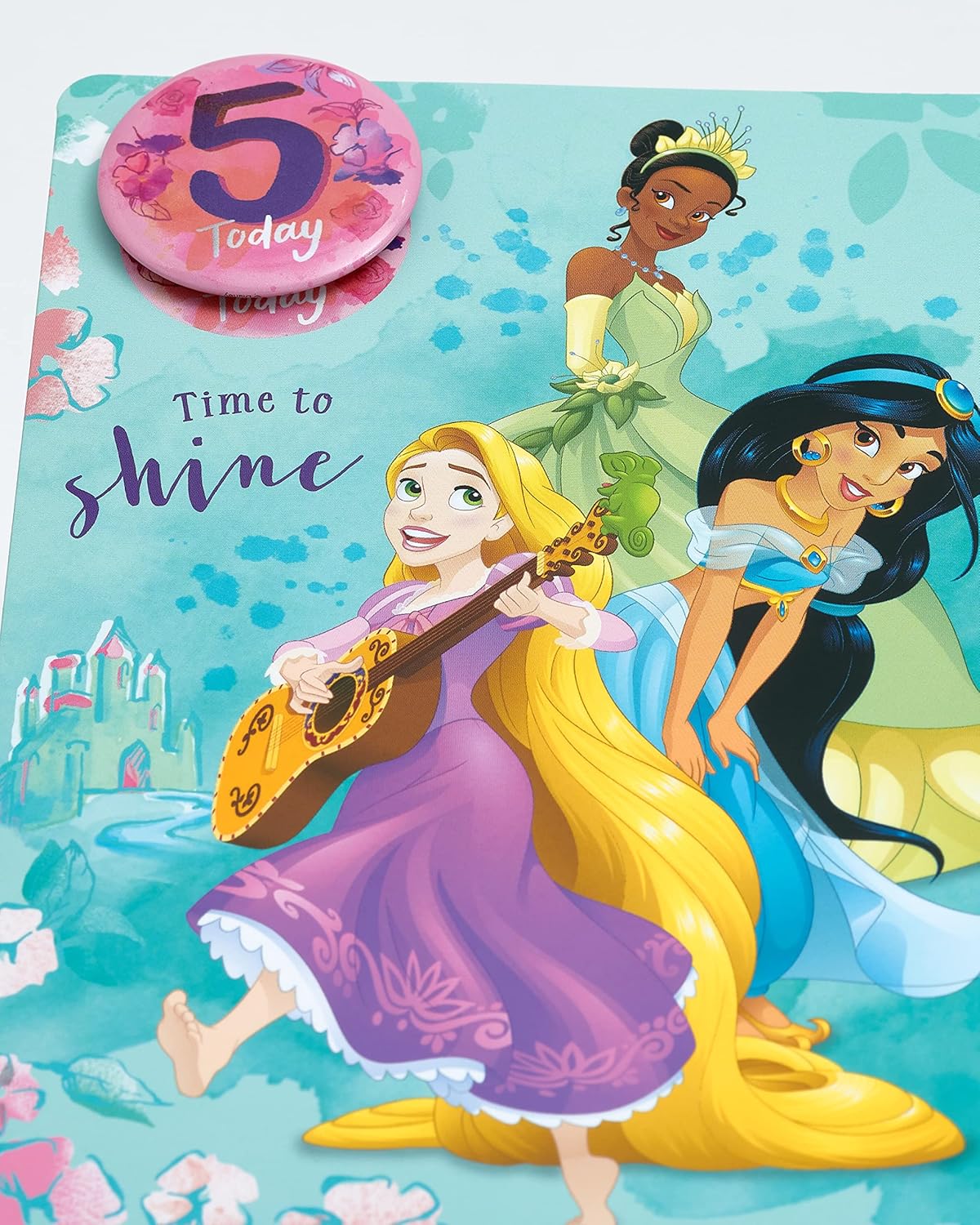 Colorful Disney 5th birthday card for girls by UK Greetings, featuring cheerful designs and festive motifs for her special day.
