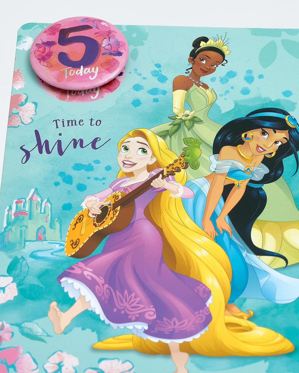 Colorful Disney 5th birthday card for girls by UK Greetings, featuring cheerful designs and festive motifs for her special day.