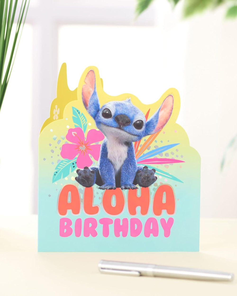 UK Greetings Disney Lilo & Stitch birthday card featuring colorful character artwork for Disney fans and special celebration wishes.
