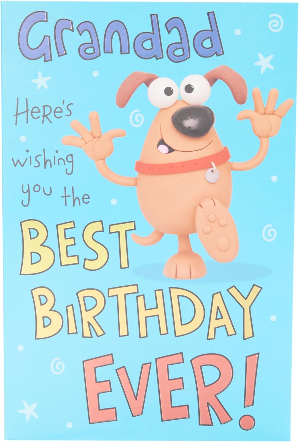 UK Greetings funny birthday card featuring a cheerful design and heartfelt message for Grandad's special day.