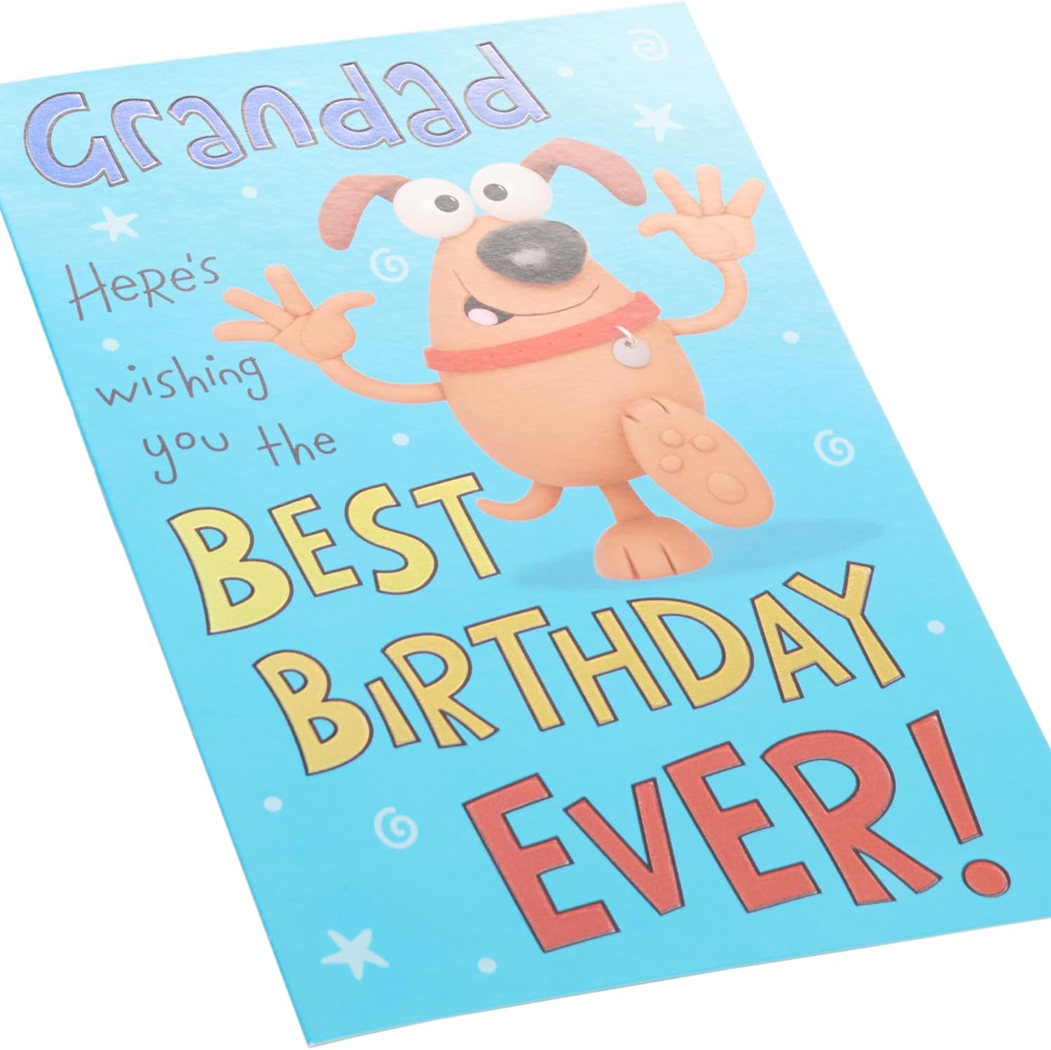 UK Greetings funny birthday card featuring a cheerful design, perfect for wishing your grandad a memorable birthday.