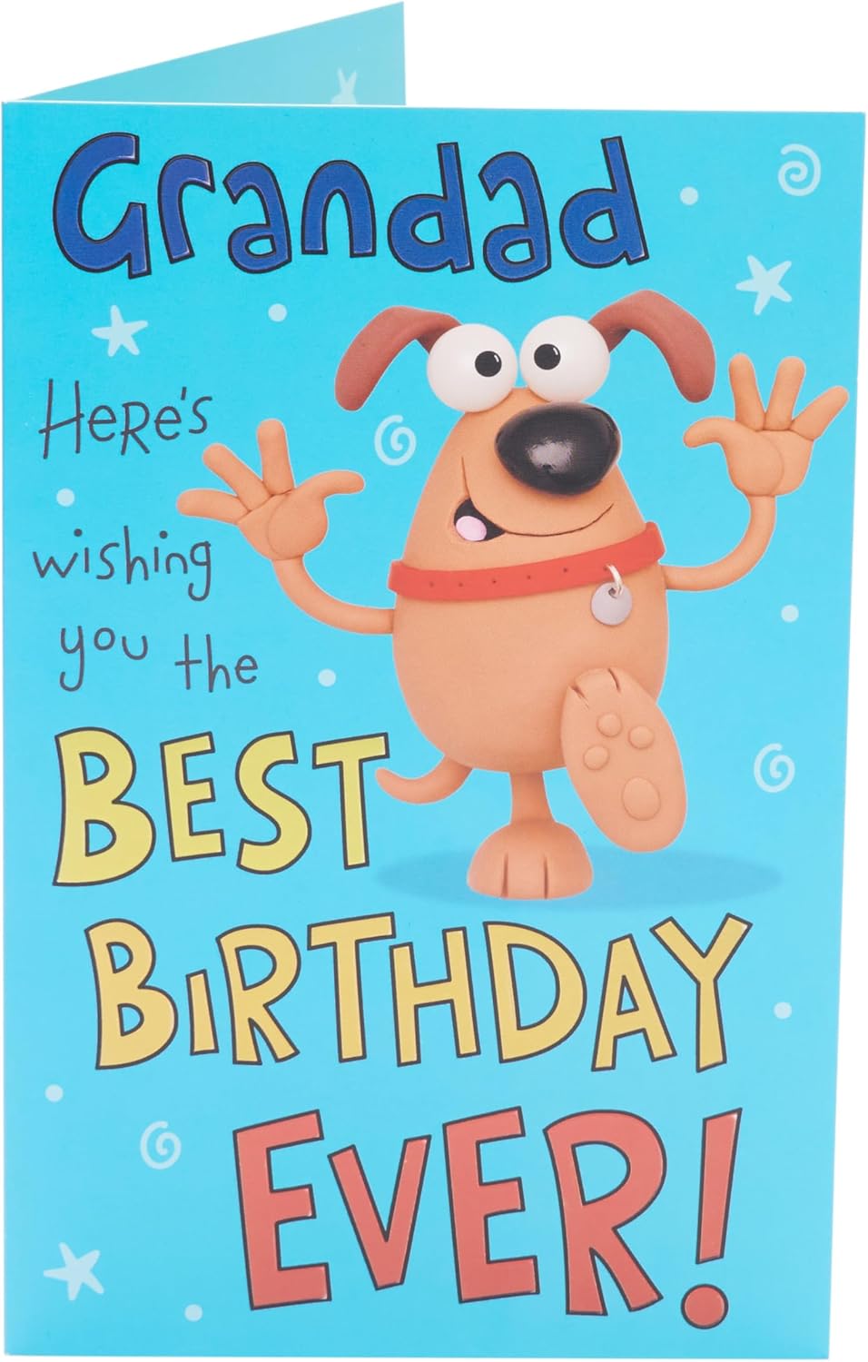 UK Greetings funny birthday greeting card featuring a cheerful design for wishing your grandad the best birthday ever.