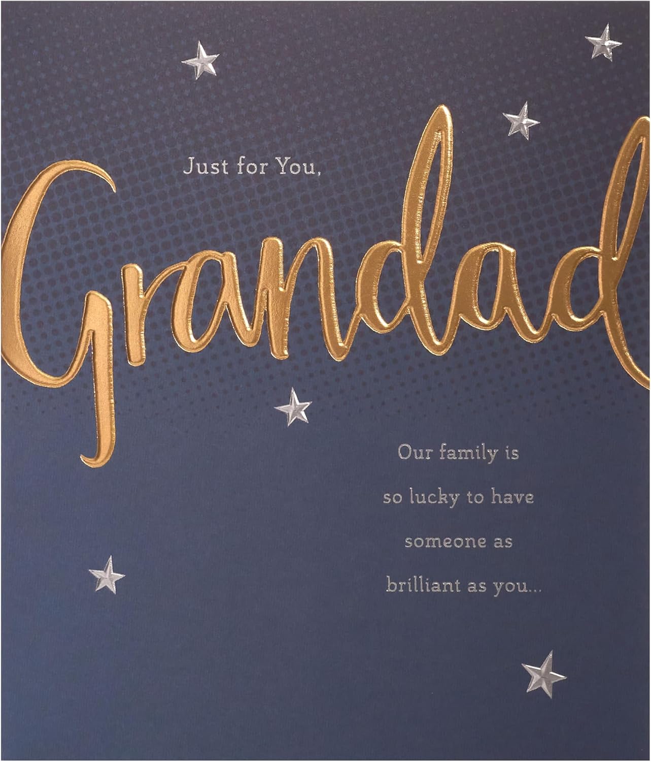 UK Greetings birthday card for Grandad celebrating 75th birthday, featuring colorful design and heartfelt message.