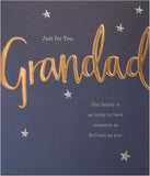 UK Greetings birthday card for Grandad celebrating 75th birthday, featuring colorful design and heartfelt message.