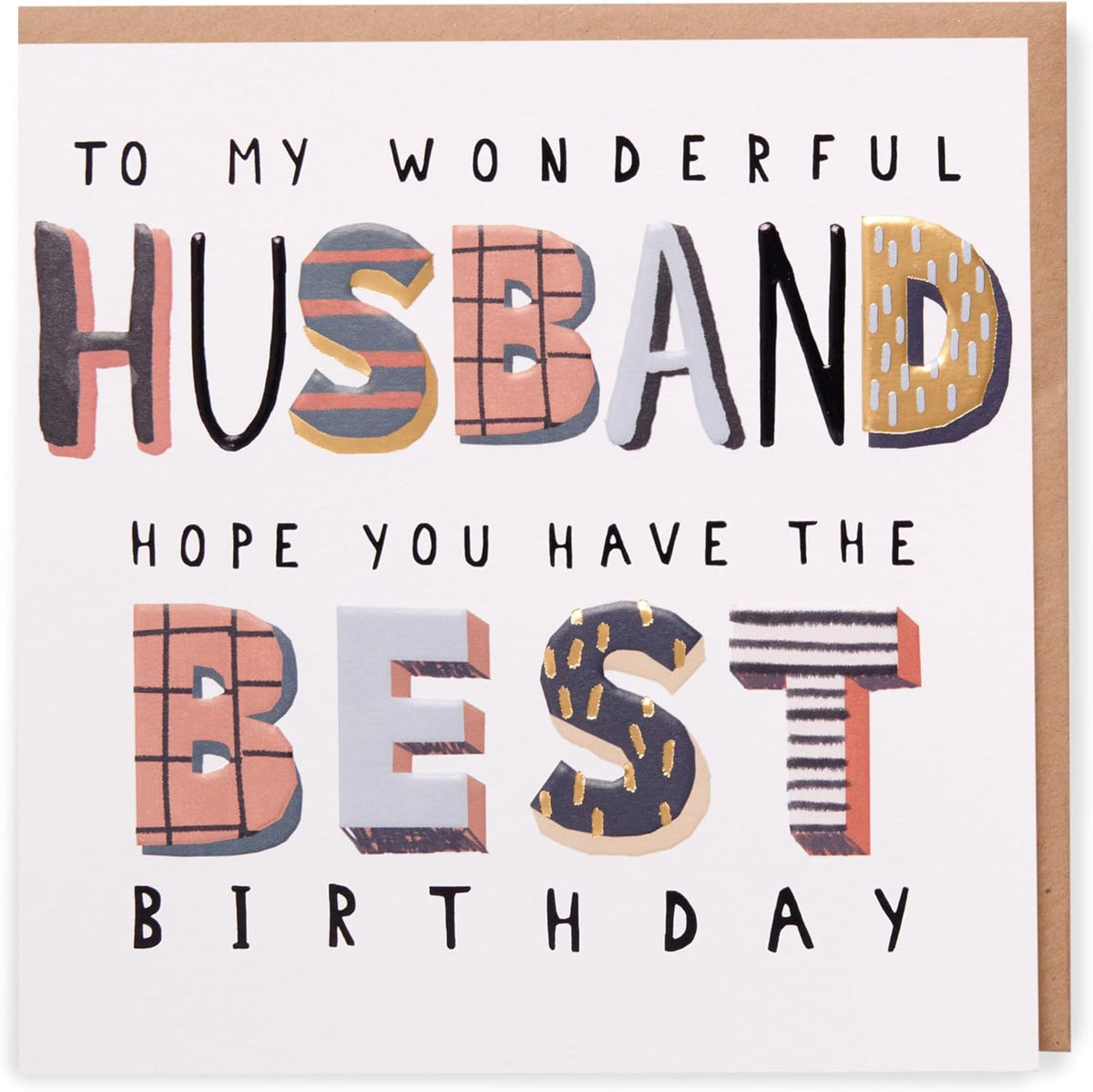 UK Greetings Kindred husband birthday card featuring heartfelt message and decorative design, perfect for celebrating his special day.