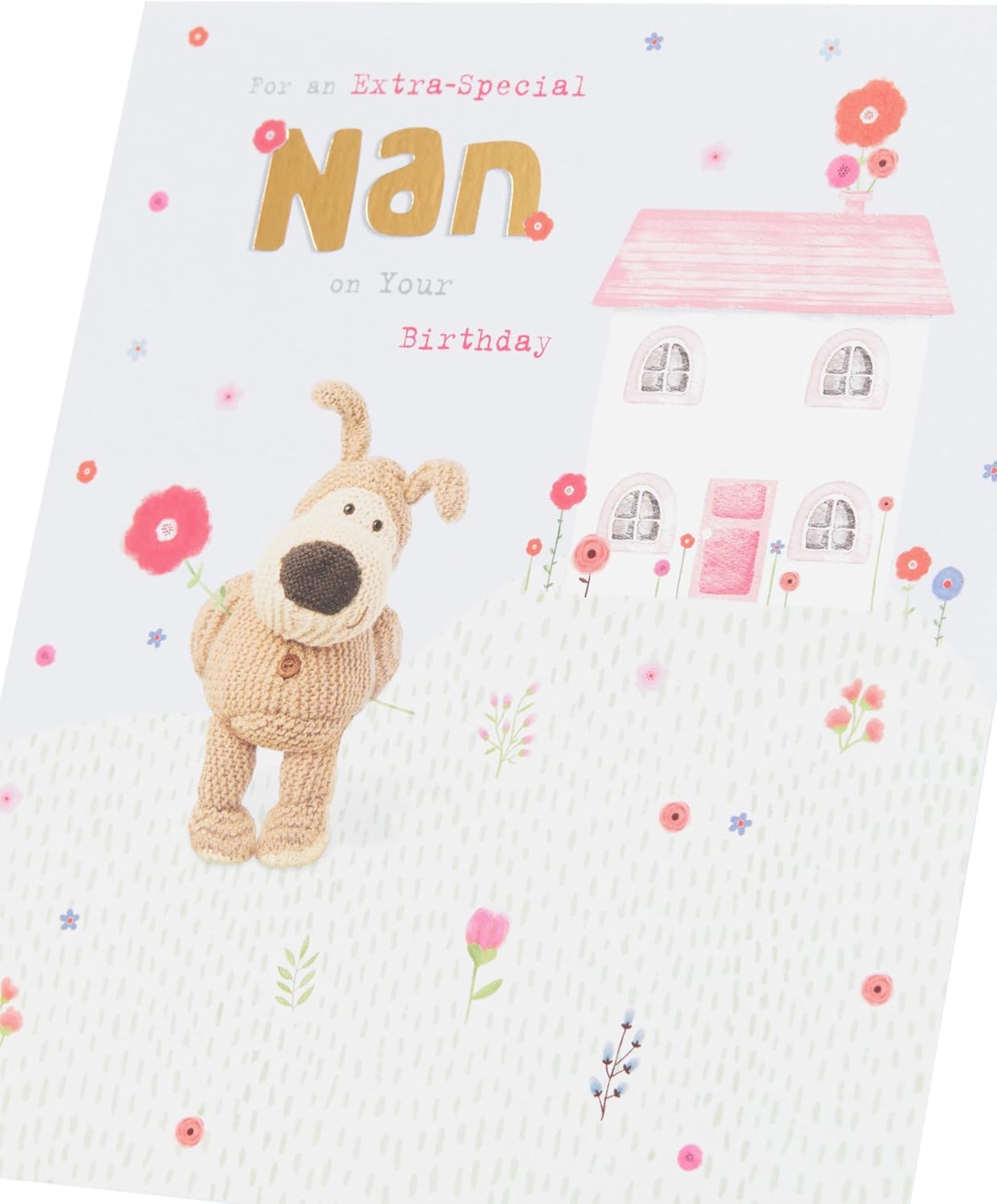 UK Greetings Boofle birthday greeting card for Nan featuring a cute design, perfect for celebrating special occasions.