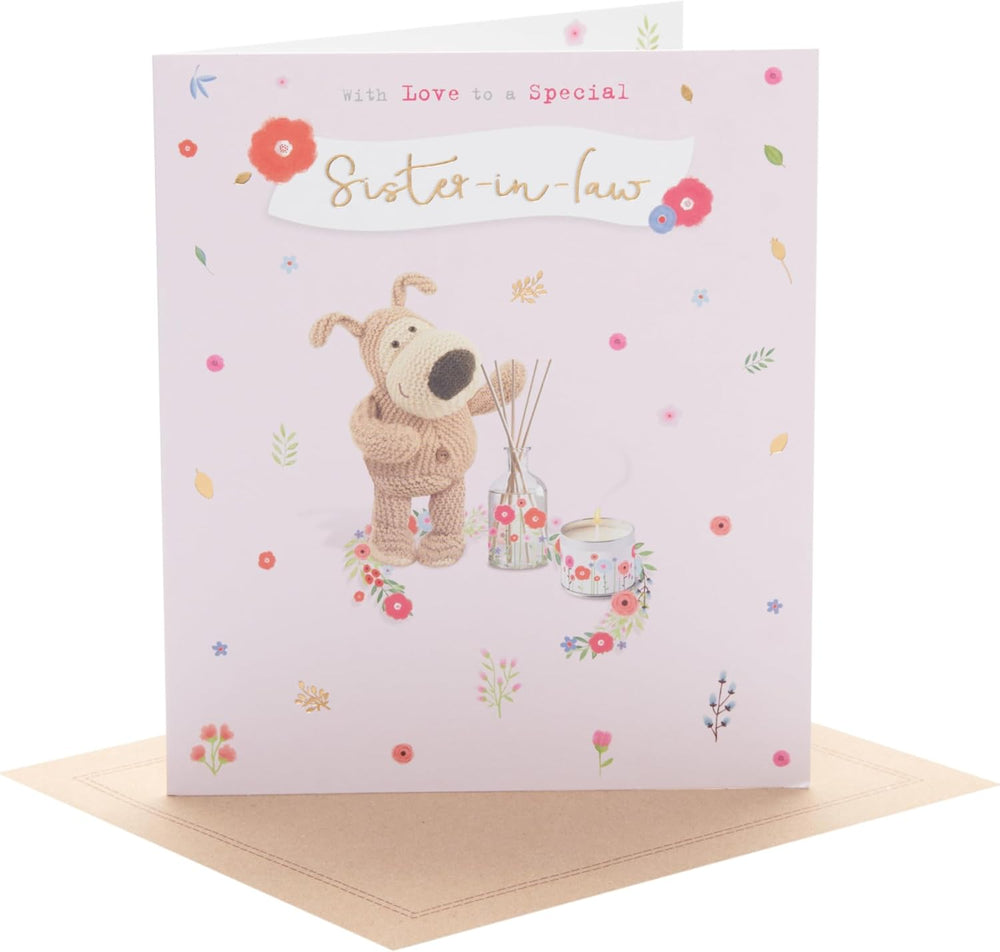 UK Greetings Boofle birthday greeting card for sister-in-law featuring a cute and colorful birthday design.